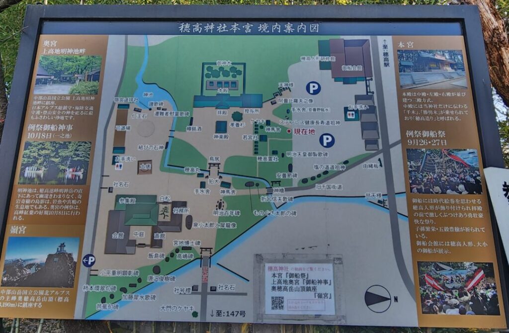 穂高神社の境内案内図